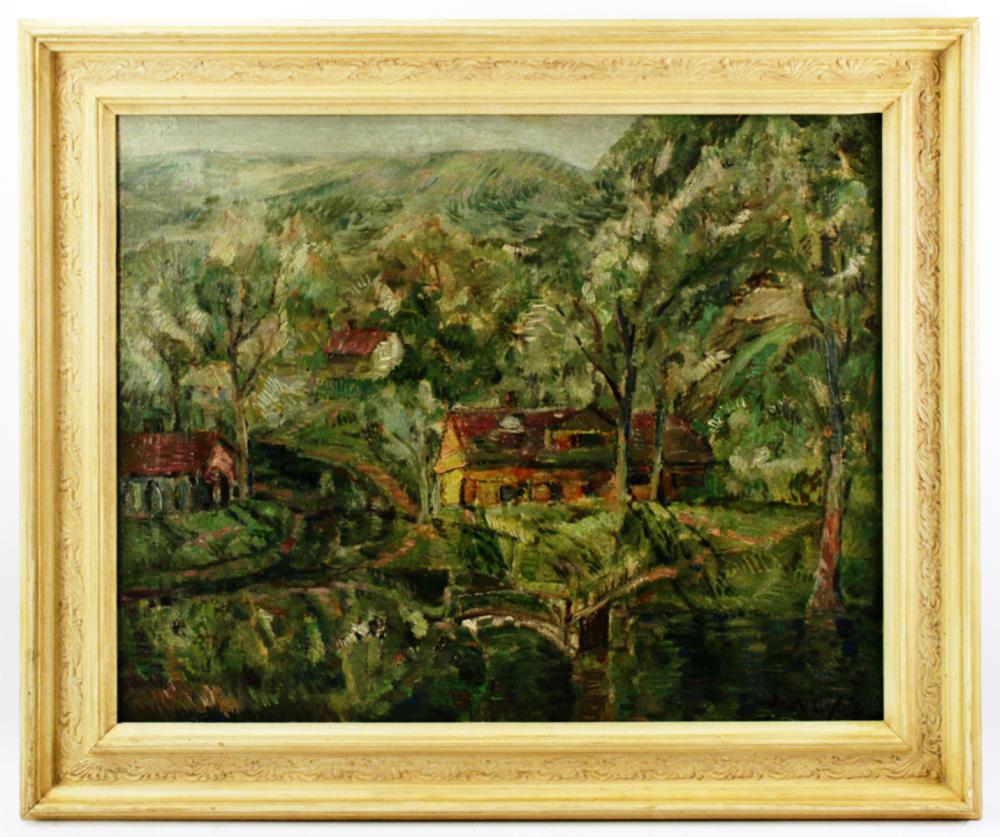 Jan Cybis comparable auction result: jan cybis summer landscape oil on canvas