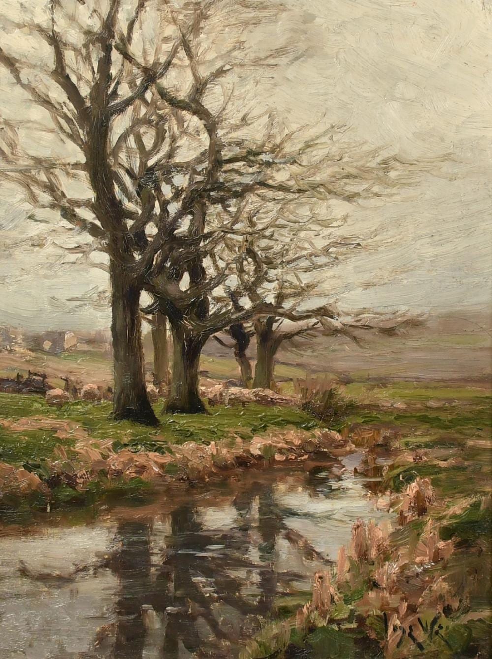 José Weiss comparable auction result: jose weiss 1859 1919 france a tree lined river landscape oil on panel signed 13 x 10 33 x 25 5cm