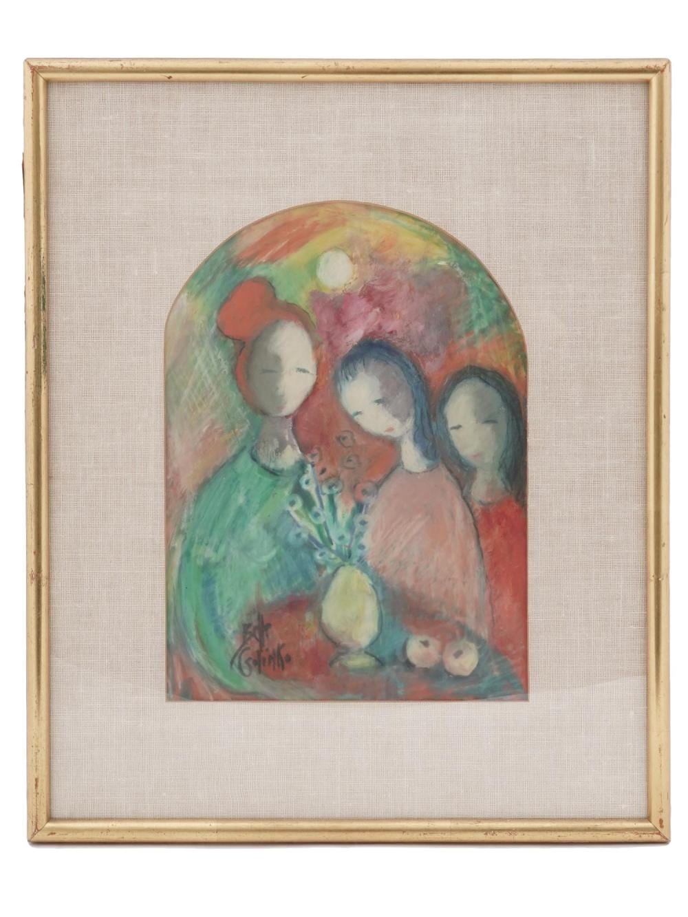 Belle Golinko comparable auction result: midcent american pastel painting by belle golinko
