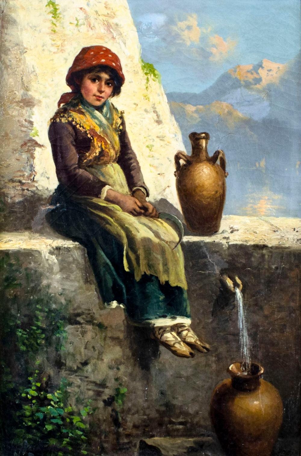 Giovanni (1864) Califano comparable auction result: john califano il ca italy 1862 1946 oil painting antique