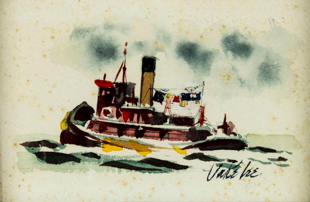 Jake Lee comparable auction result: jake lee ca 1915 1991 watercolor painting 2 sided