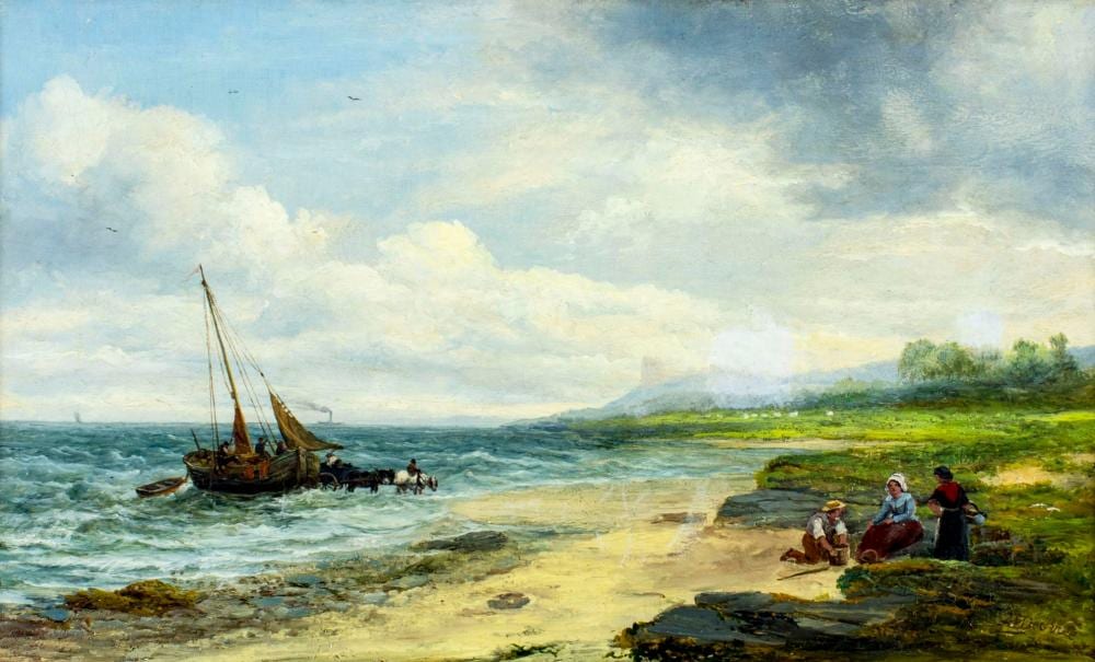 Mark Edwin Dockree comparable auction result: mark edwin dockree uk 1858 1890 oil painting antique