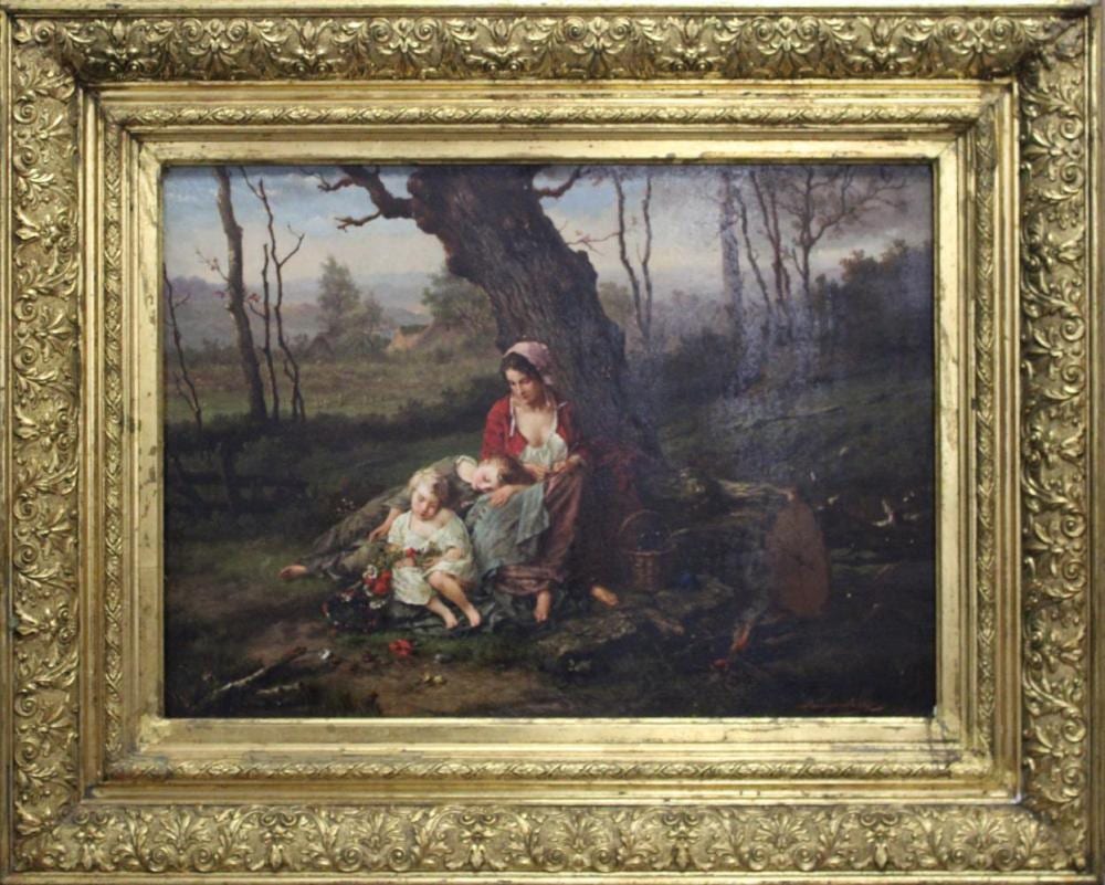 Henry Campotosto comparable auction result: henry campotosto oil on panel afternoon rest