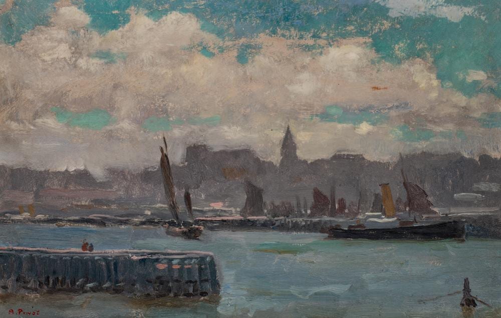 albert pinot 1875 1962 view of the harbour oil on panel 28 x 44 cm 11 0 x 17 3 in frame 45 x 60 cm 17 7 x 23 6 in · Carlo Bonte Auctions · 2024-02-15 Albert Pinot comparable auction result: albert pinot 1875 1962 view of the harbour oil on panel 28 x 44 cm 11 0 x 17 3 in frame 45 x 60 cm 17 7 x 23 6 in