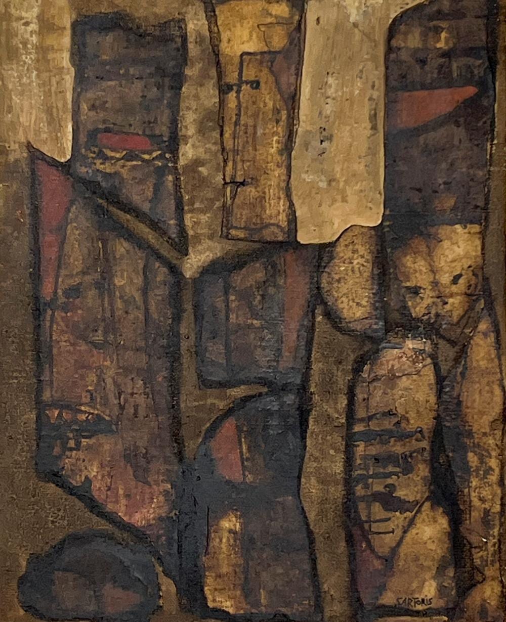Alberto Sartoris comparable auction result: alberto sartoris composition in red and brown