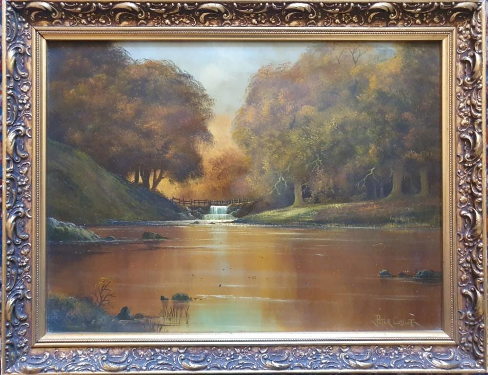 peter cosslett oil on board river scene signed 11 5 x 15 5 · Michael J Bowman · 2024-01-27 Peter Cosslett comparable auction result: peter cosslett oil on board river scene signed 11 5 x 15 5