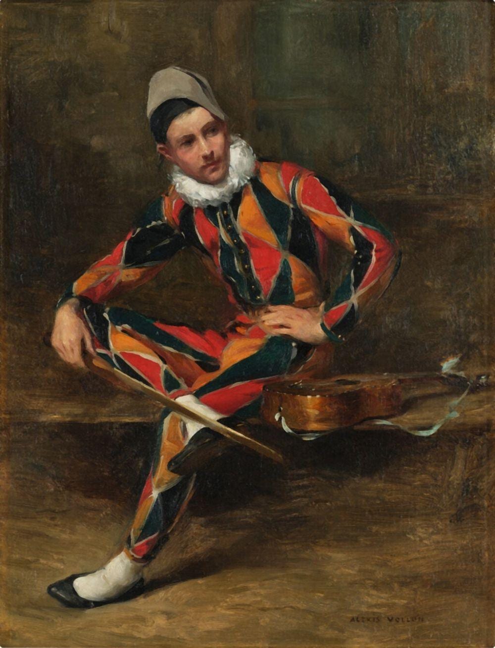 Alexis Vollon comparable auction result: harlequin