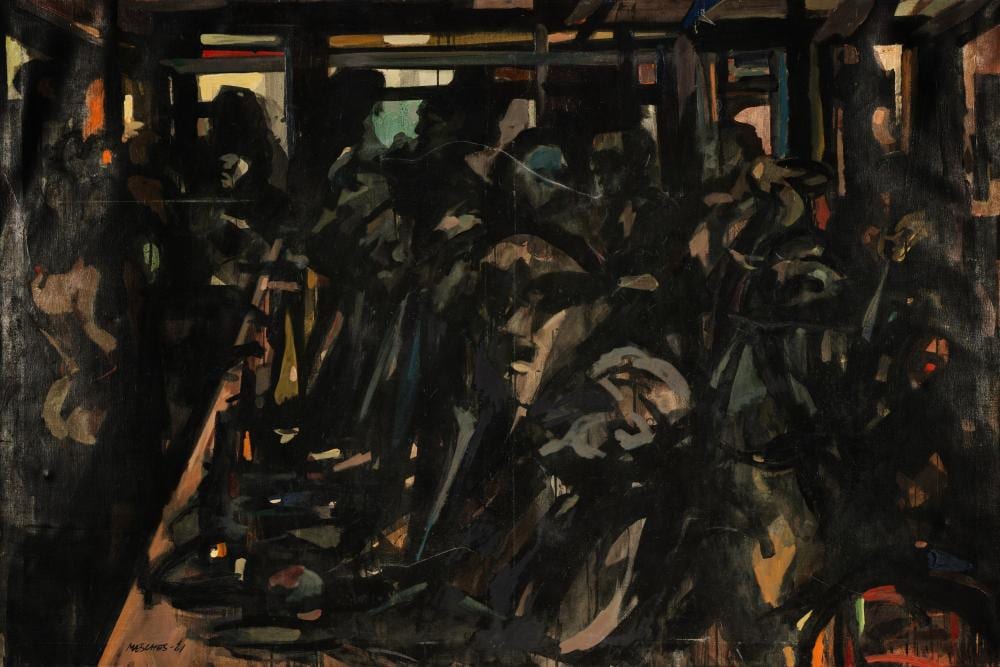 Arnold Mesches comparable auction result: arnold mesches 1923 2016 tavern scene