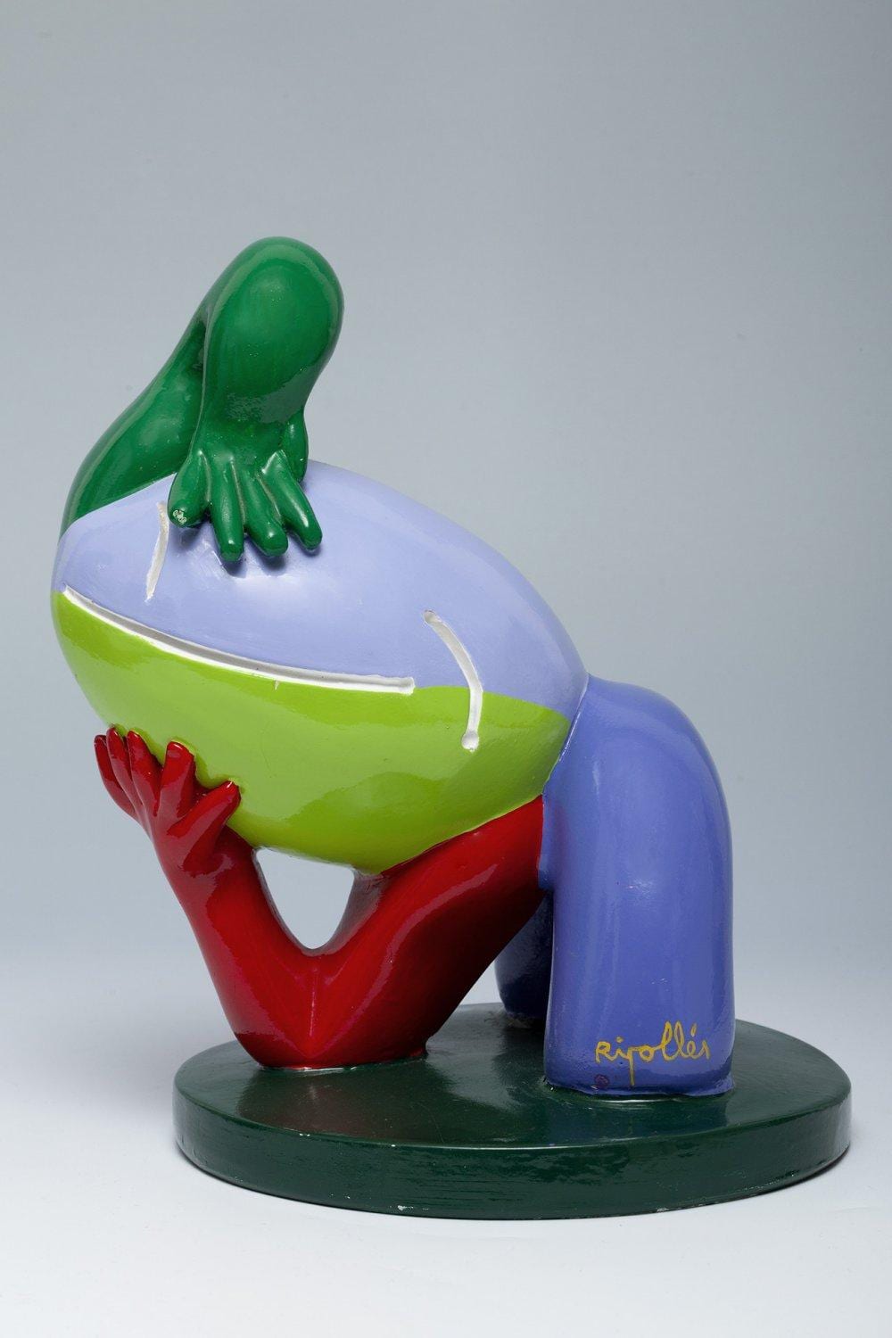 Juan García Ripollés comparable auction result: joan garc a ripoll s castell n 1932 hands on the head polychrome resin copy 6 33 signed and numbered