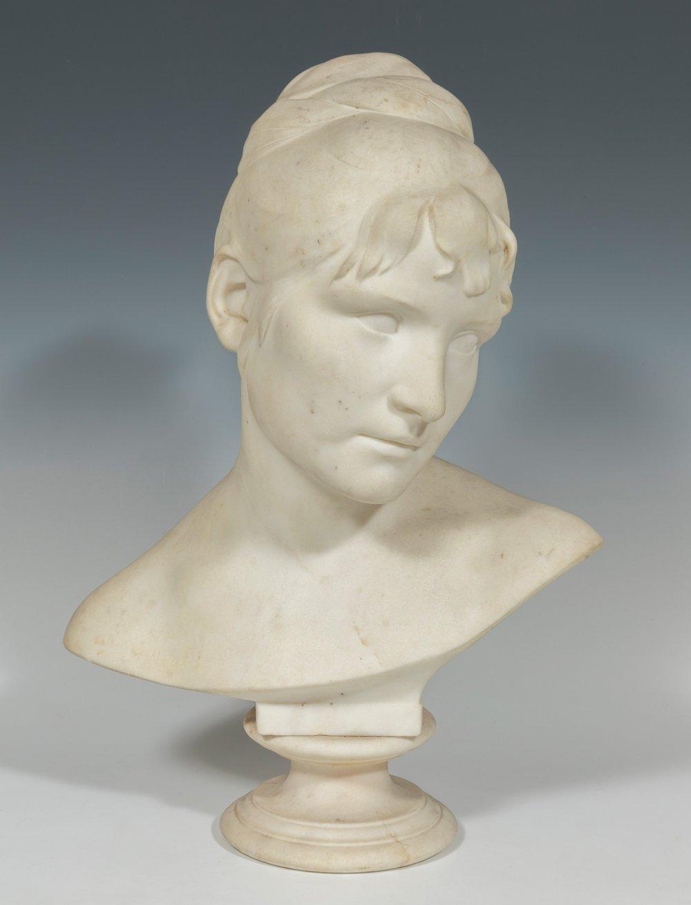 Julien Dillens comparable auction result: julien dillens antwerp 1849 brussels 1904 female bust marble sculpture signed on the base