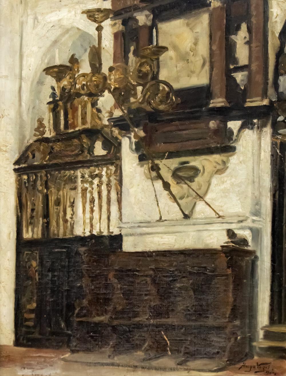 Hugo Vogel comparable auction result: hugo vogel german 1855 1934 church interior oil on canvas mounted on board