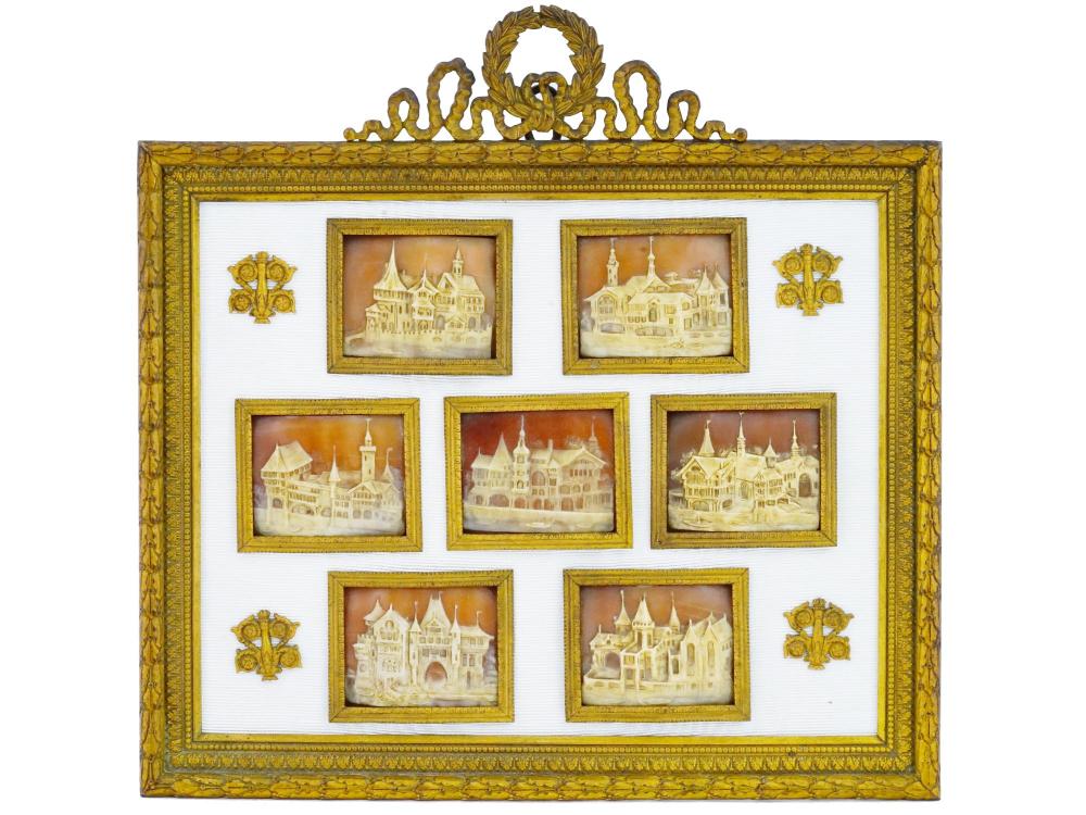 VICTORIAN ERA CARNELIAN SHELL CAMEO MINIATURES SET sold by Antique Arena Inc, lot 151 — auction record photograph