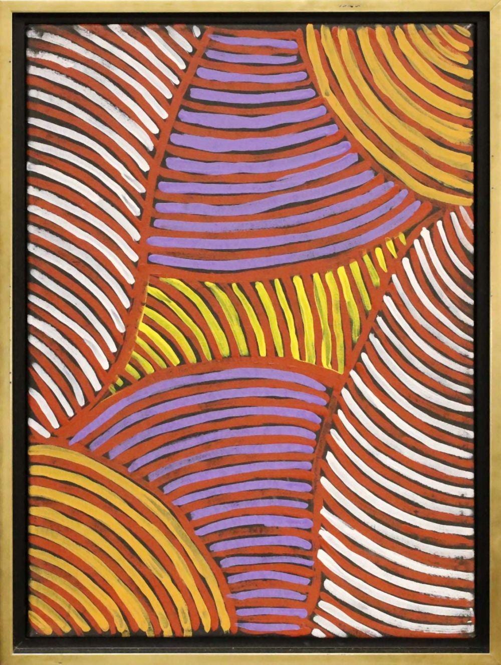 Ada Bird Petyarre comparable auction result: ada bird petyarre awelye acrylic on canvas