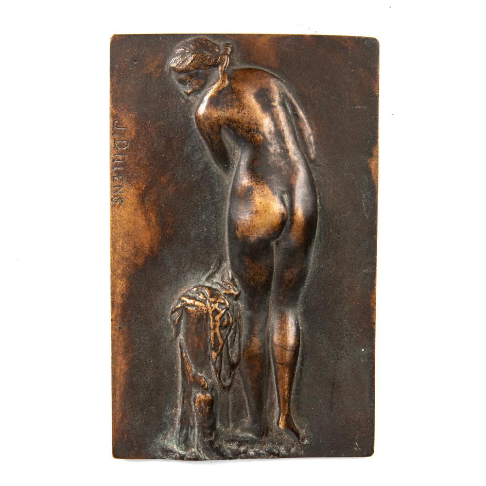 Julien Dillens comparable auction result: julien dillens 1849 1904 nude plaque bronze 9 5cm x 16cm