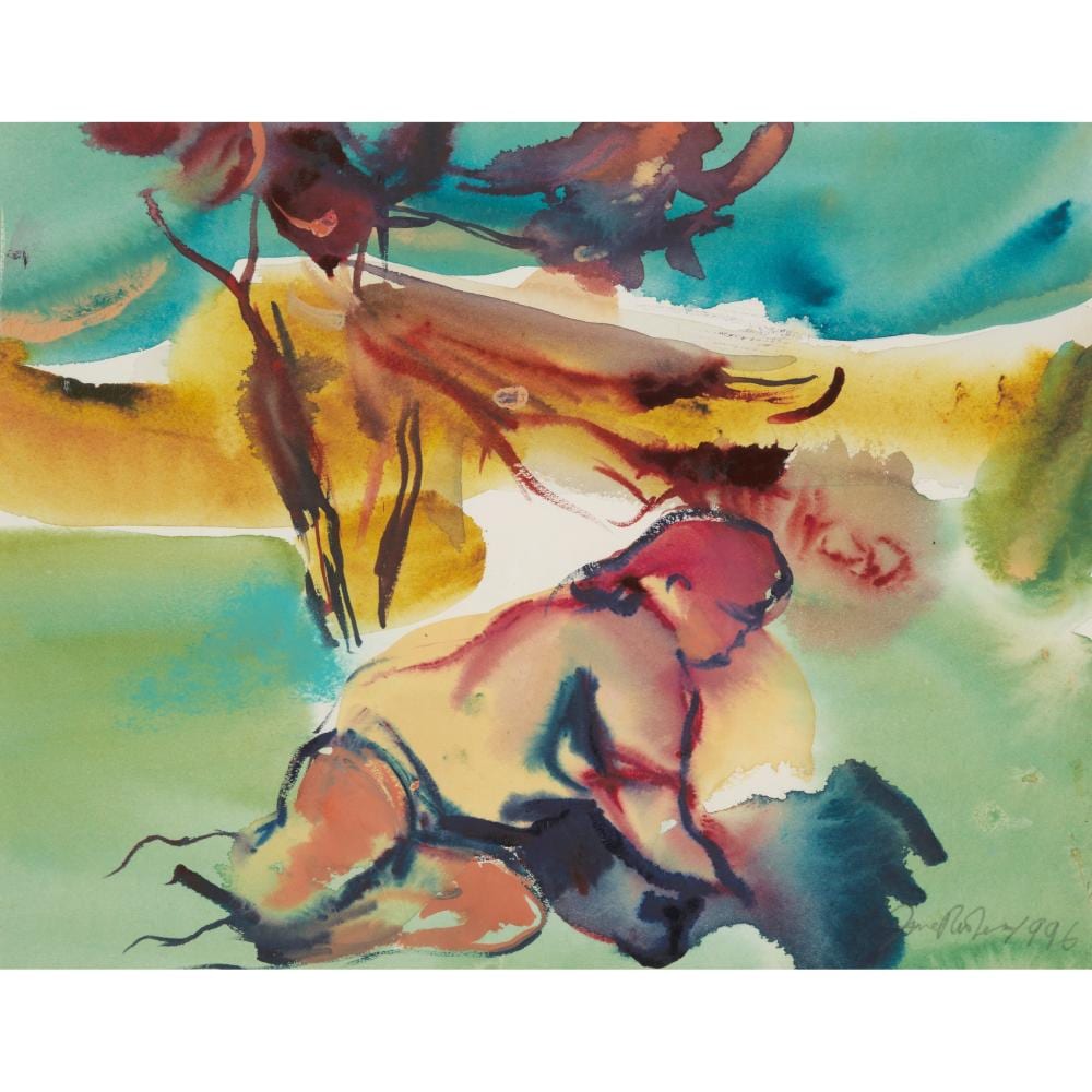 June Redfern comparable auction result: june redfern scottish 1951 waking up under the tree 1996