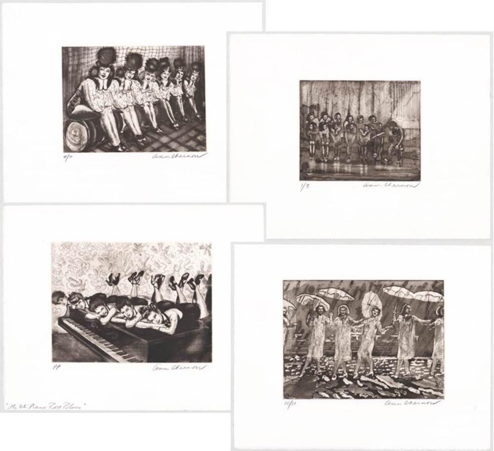 Ann Chernow comparable auction result: ann chernow 4 etchings s n ladies dance