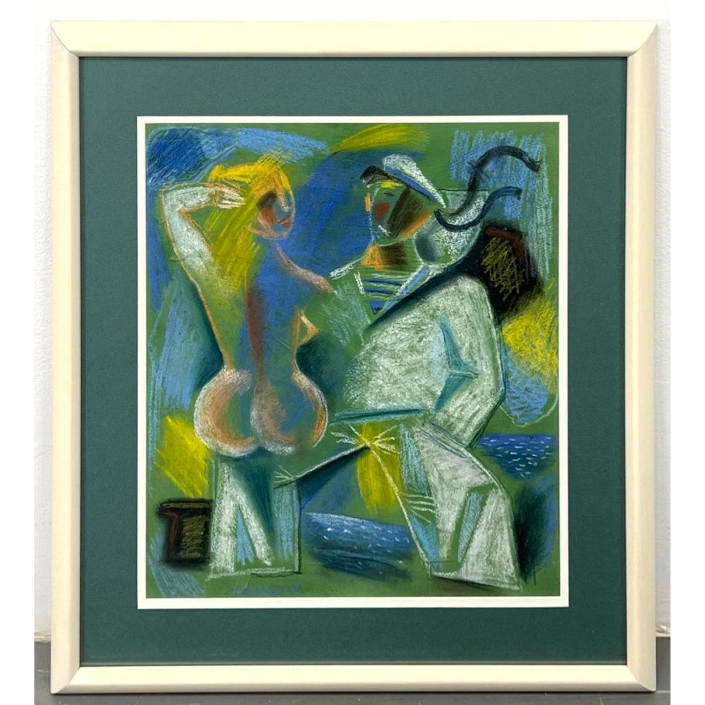 Noi Volkov comparable auction result: noi volkov original artwork on paper sailor with nude signed on lower left