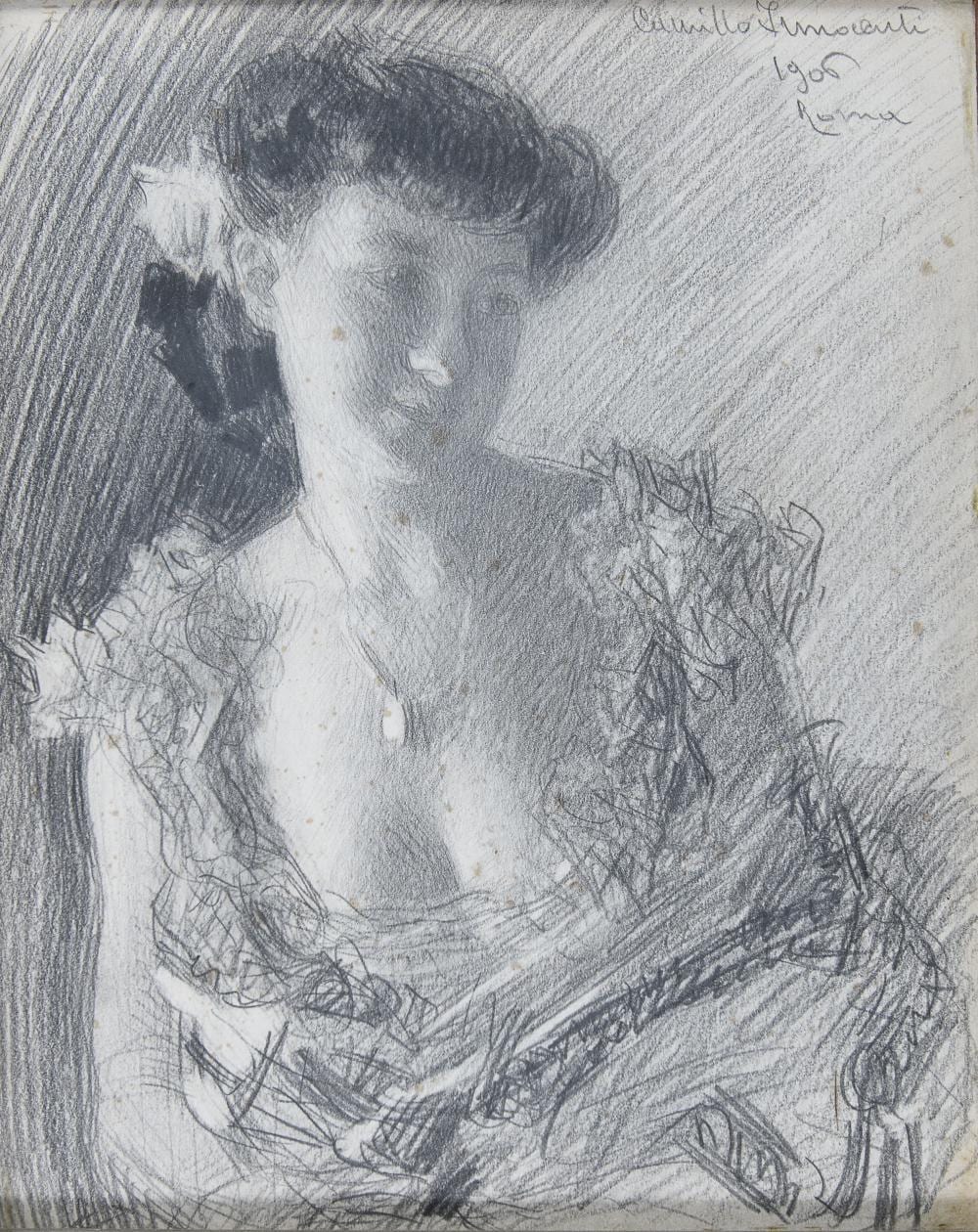 Camillo Innocenti comparable auction result: pencil drawing by camillo innocenti