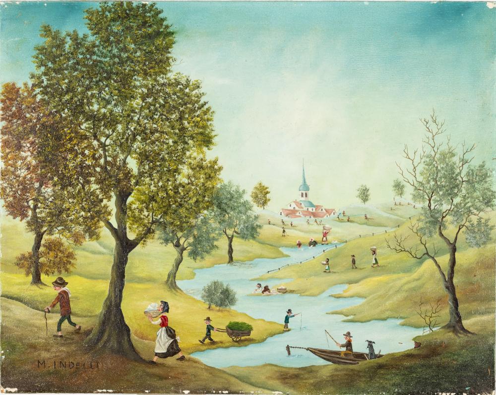mimma indelli 1909 2002 river landscape o b · Everard Auctions and Appraisals · 2024-02-13 Mimma Indelli comparable auction result: mimma indelli 1909 2002 river landscape o b