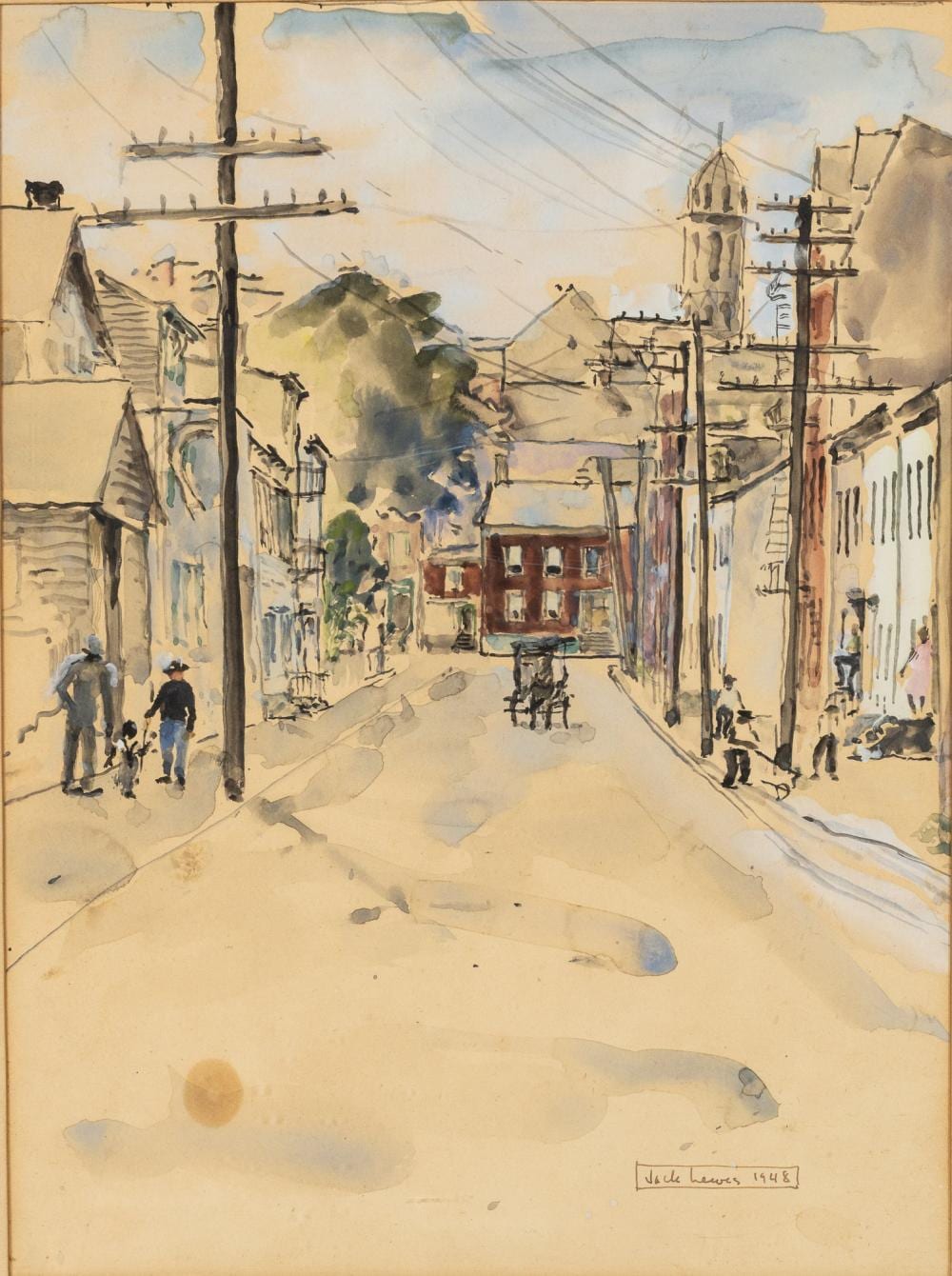 Jack Lewis comparable auction result: jack lewis de me 1912 2012 street scene w c