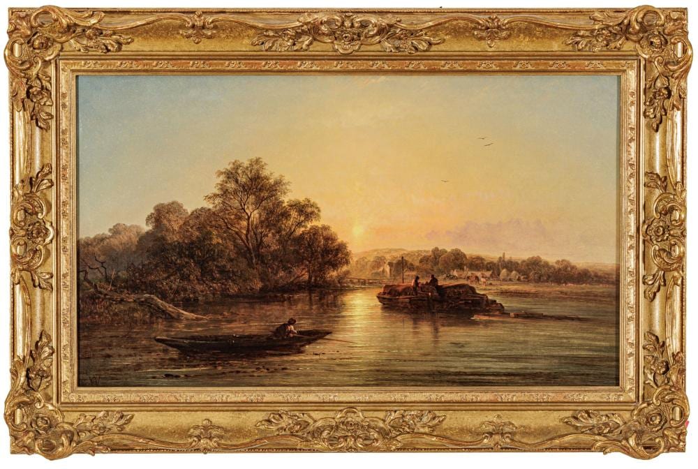 George Augustus Williams comparable auction result: george augustus williams english 1814 1901 oil on canvas a summer evening h 14 w 24