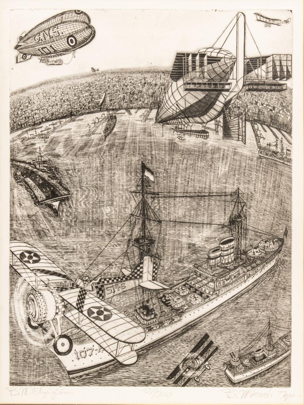 bruce mccombs american b 1943 etching on paper 1978 b m s flying circus h 24 w 17 75 · DuMouchelles · 2024-02-16 Bruce McCombs comparable auction result: bruce mccombs american b 1943 etching on paper 1978 b m s flying circus h 24 w 17 75