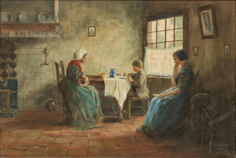Thomas Raphael Congdon comparable auction result: thomas raphael congdon american 1862 1917 watercolor on paper 19th c dutch interior scene h 12 5 w 18