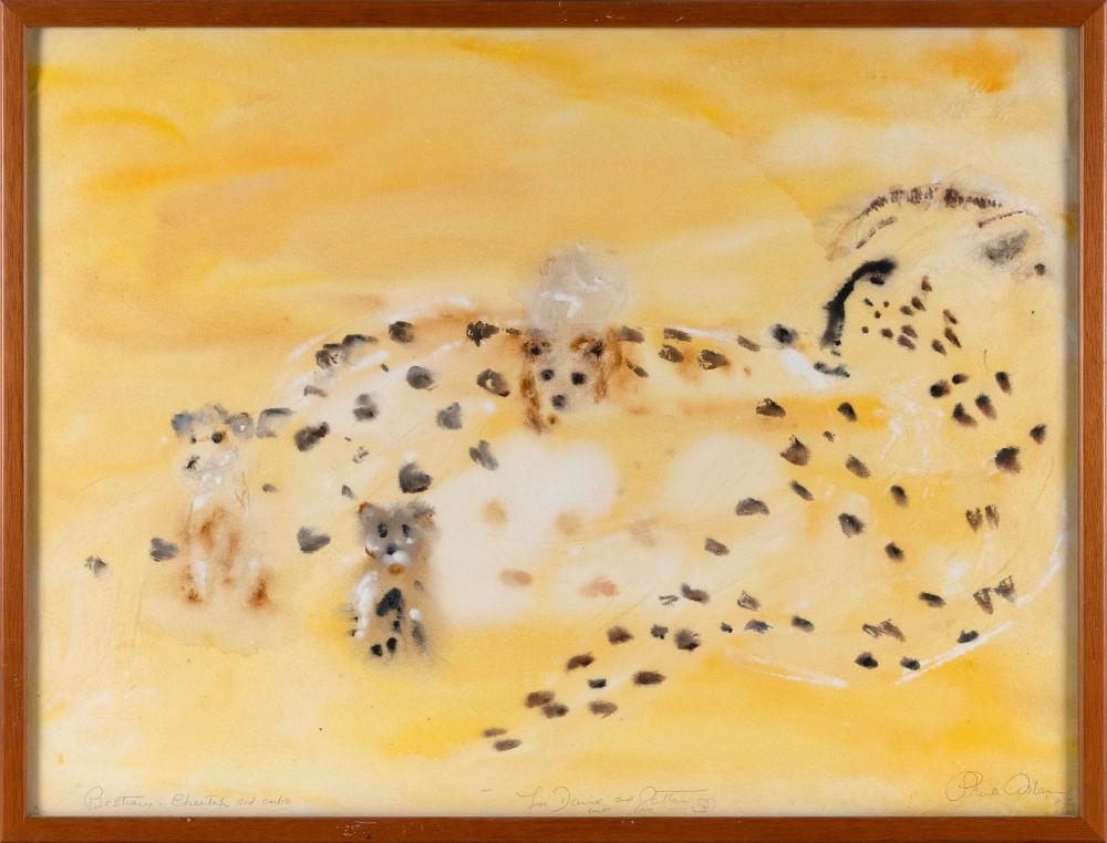 sheila isham washington d c 1927 leopard and its young mixed media on canvas 22 x 29 5 framed 24 x 31 · Eldred's · 2024-02-16 Sheila Isham comparable auction result: sheila isham washington d c 1927 leopard and its young mixed media on canvas 22 x 29 5 framed 24 x 31
