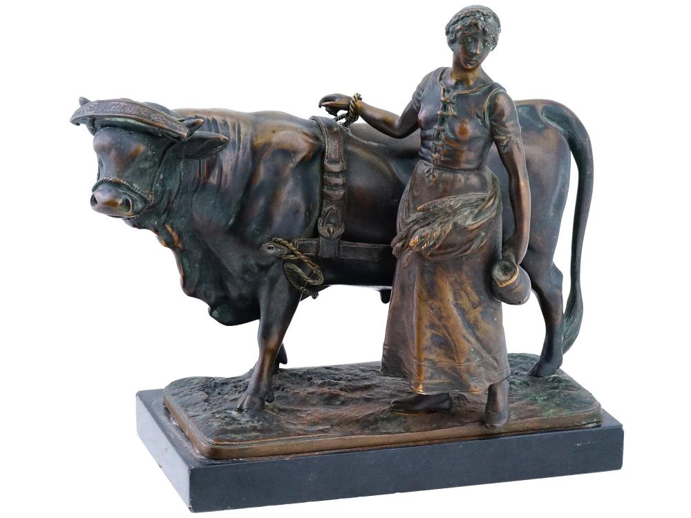 Oskar Gladenbeck comparable auction result: german bronze figural group by oskar gladenbeck