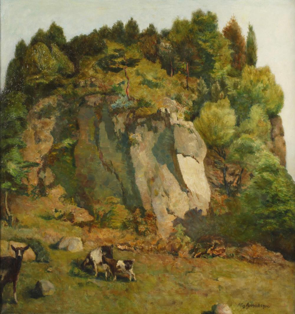 August Achtenhagen comparable auction result: august achtenhagen kalkfelsen in oberfranken