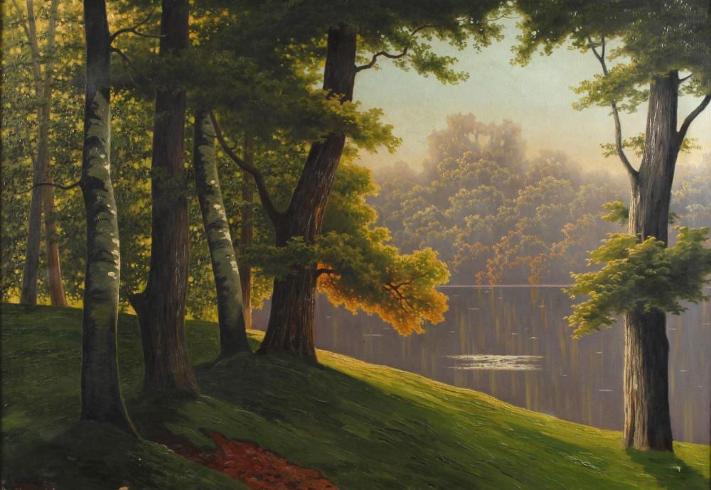 Fritz Chwala comparable auction result: fritz chwala romantische seelandschaft