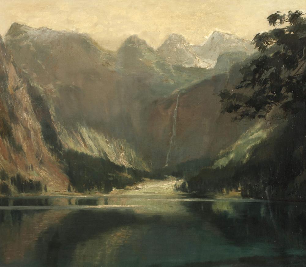 Louis Wöhner comparable auction result: louis w hner alpensee mit wasserfall