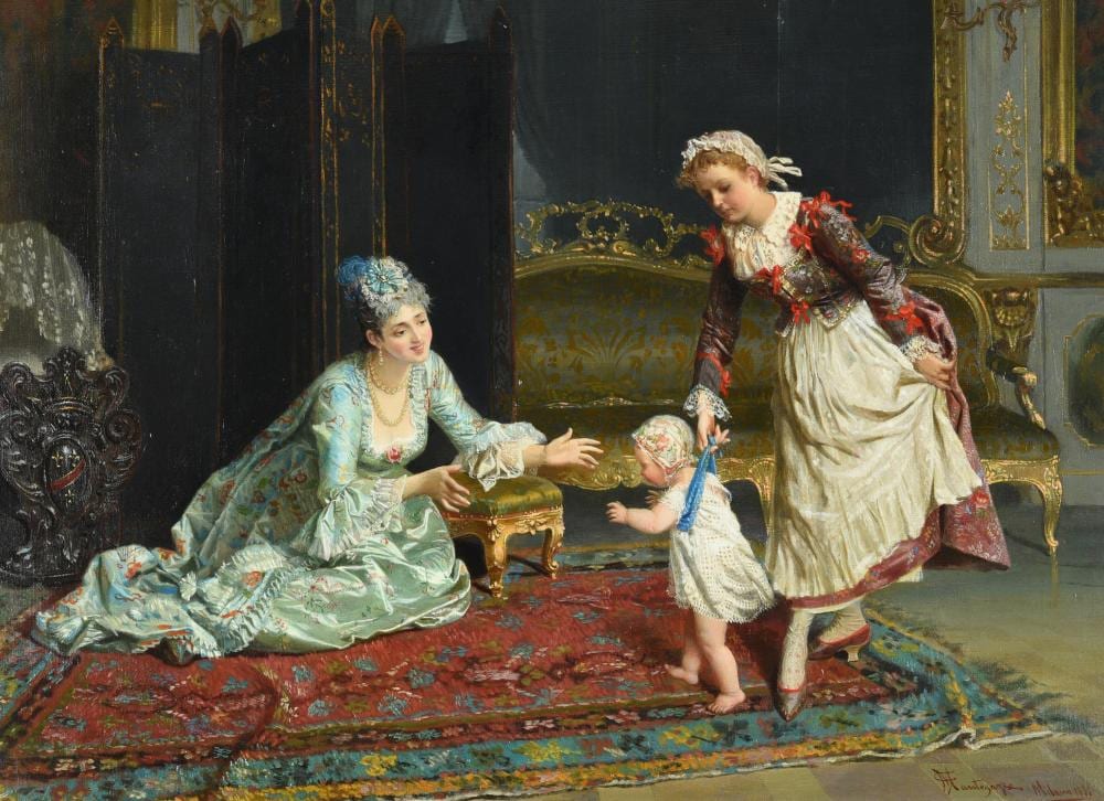 Giacomo Mantegazza comparable auction result: giacomo mantegazza italian 1853 1920 baby s first steps
