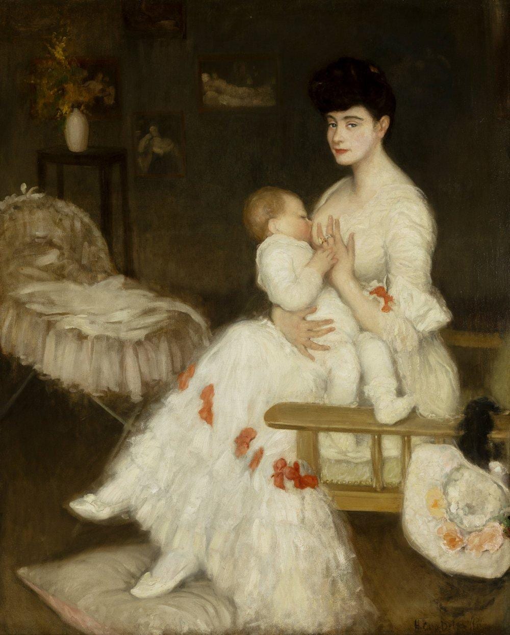 Henry Caro-Delvaille comparable auction result: henry caro delvaille bayonne france 1876 paris 1928 maternity oil on canvas signed in the lower right corner restored