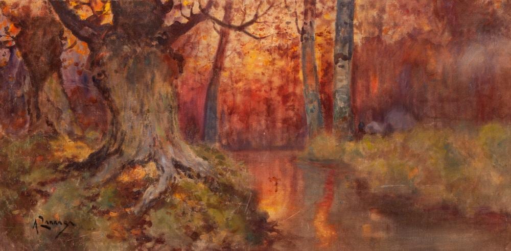 Andrés Larraga y Montaner comparable auction result: andr s larraga y montaner valtierra navarra 1862 barcelona 1931 wooded landscape oil on canvas signed in the lower left corner