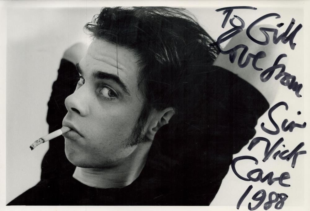 nick cave signed10x7inch black and white photo dedicated good condition all autographs come · Chaucer Auctions · 2024-02-07 Nick Cave comparable auction result: nick cave signed10x7inch black and white photo dedicated good condition all autographs come