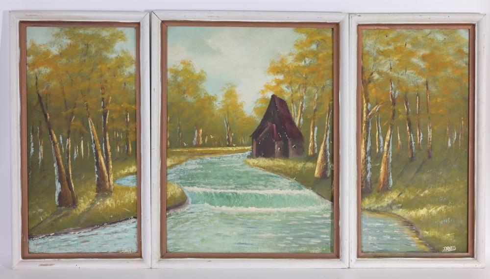 Johnny Daniels comparable auction result: johnny daniels florida highwayman triptych
