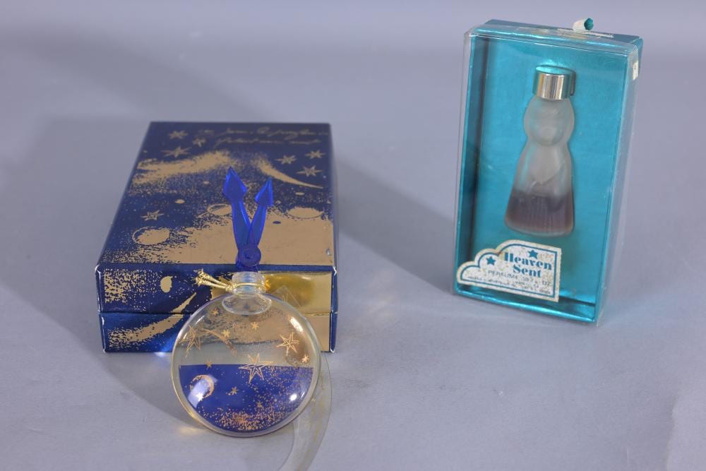 (2) Assorted Glass Perfume Bottles sold by Helmuth Stone, lot 573 — auction record photograph