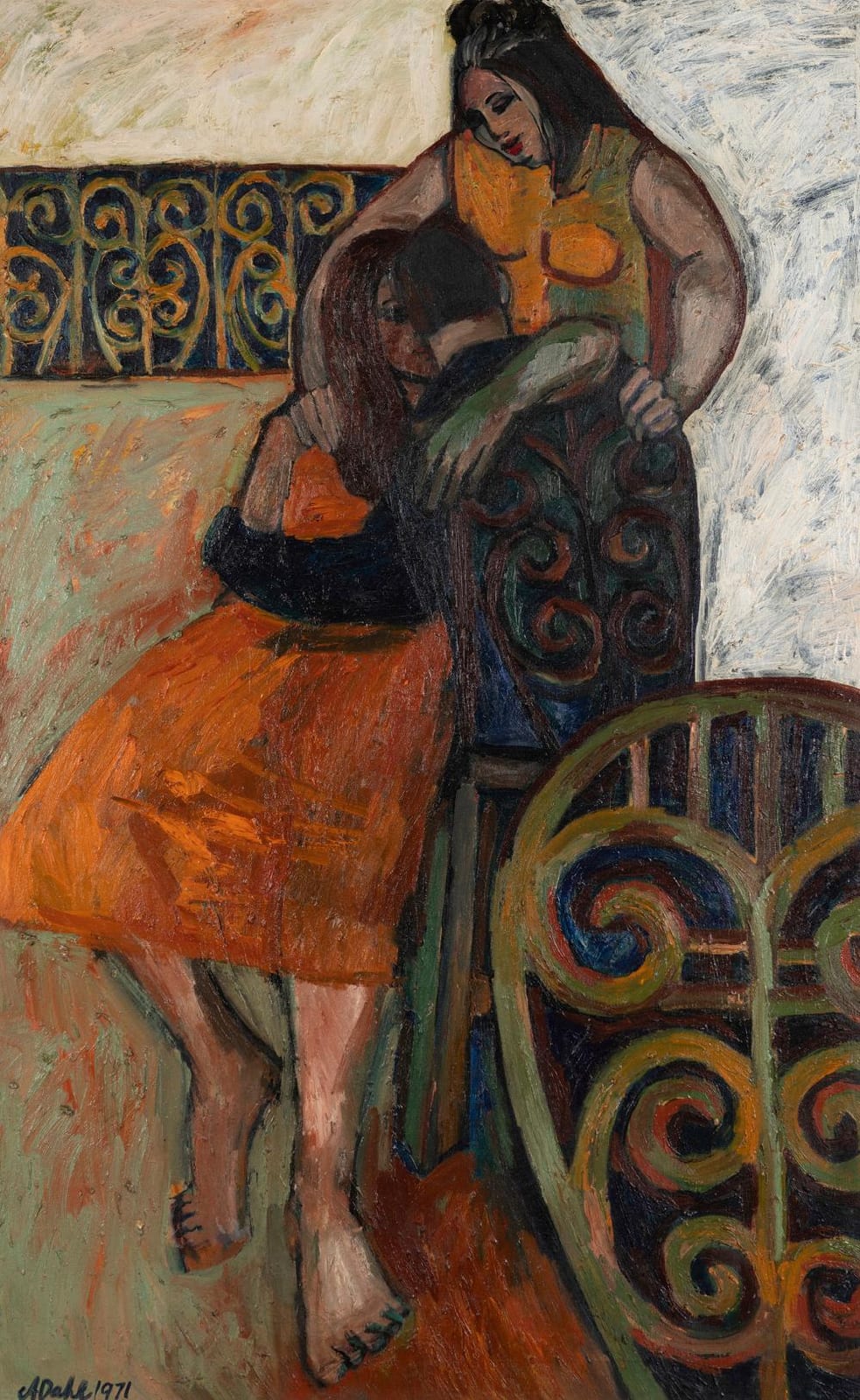 Astrid Dahl comparable auction result: astrid dahl born 1944 cold night 1971