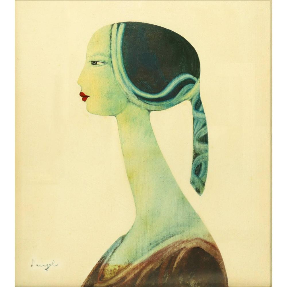 Cesare D'Angelo comparable auction result: cesare d angelo catania 1940 2006 woman s face with headdress