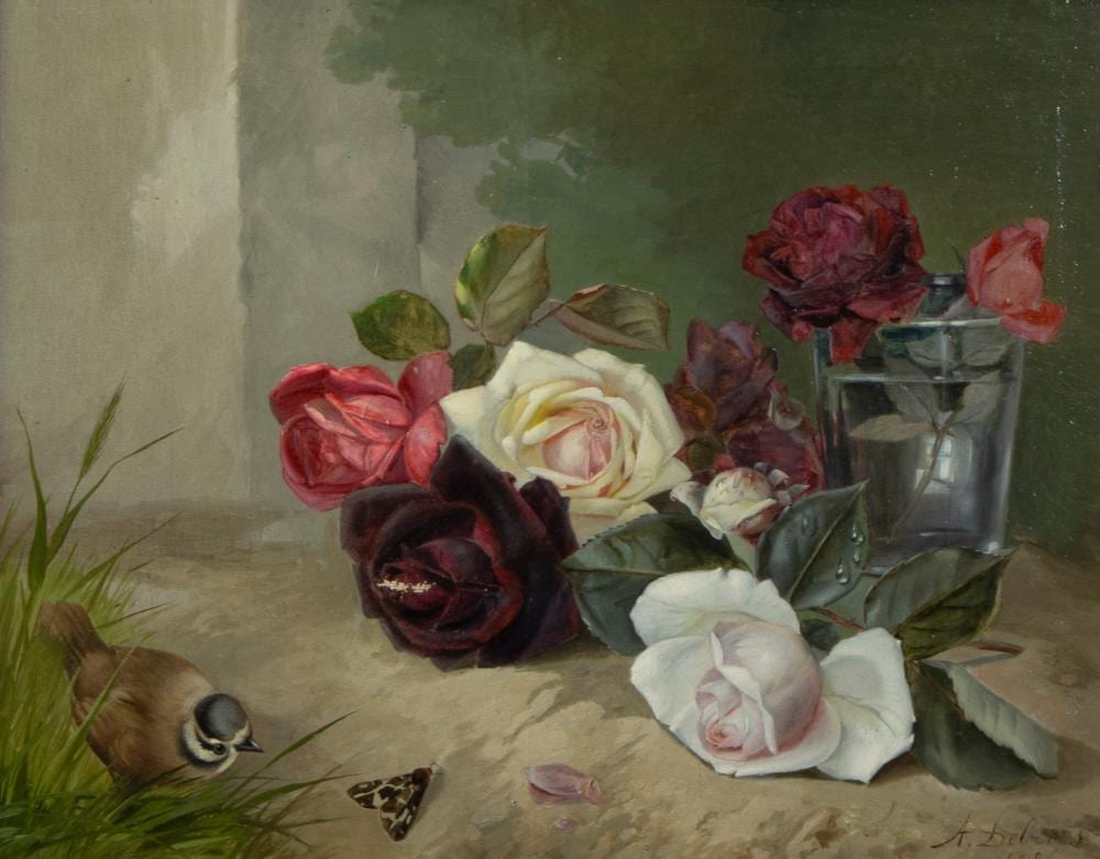 Alexandre (1843) Debrus comparable auction result: alexandre debrus 1843 1905 oil on canvas still life with tit and butterfly signed and dated