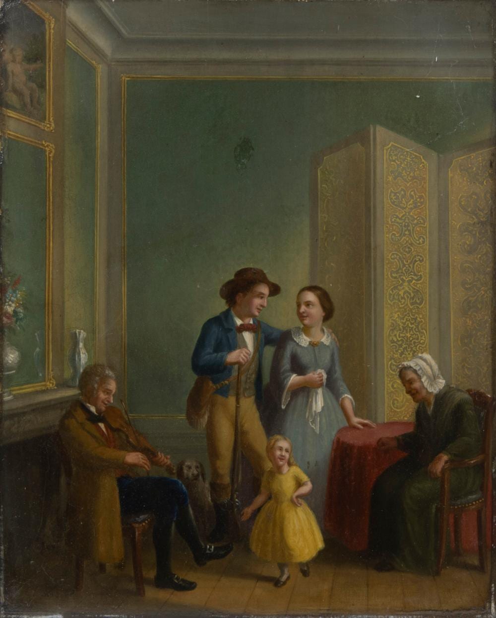 Jozef Geirnaert comparable auction result: jozef geirnaert 1790 91 1859 oil on panel family scene signed