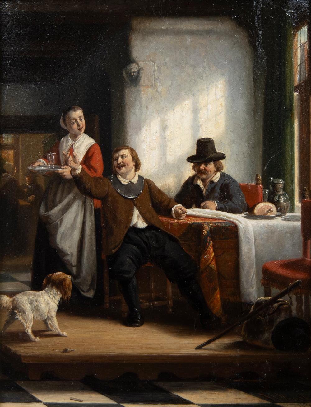 Joannes Christoffel Vaarberg comparable auction result: joannes christoffel vaarberg 1825 1871 oil on panel at the inn signed and dated 63