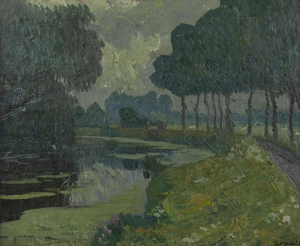 Guillaume Montobio comparable auction result: guillaume montobio 1883 1962 oil on canvas river landscape signed