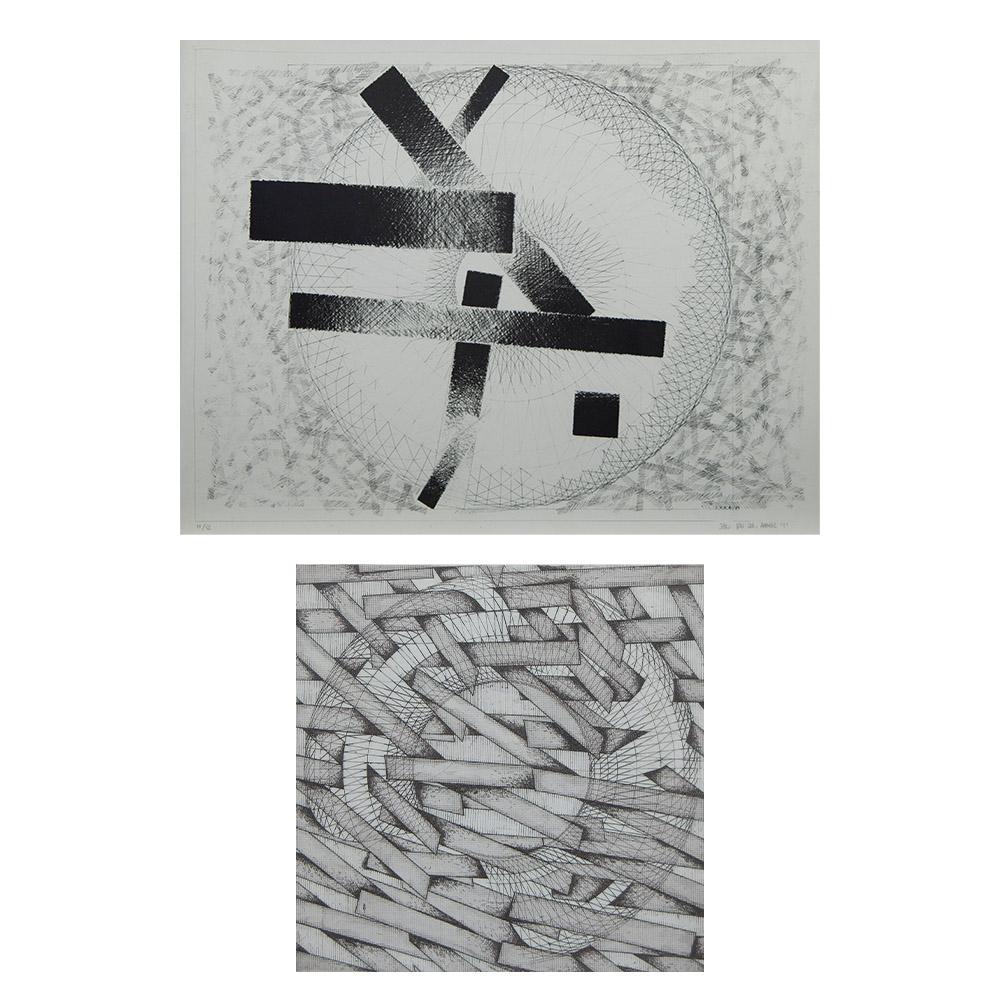 Jan van den Abbeel comparable auction result: jan van den abbeel 1943 2018 lot of 2 etchings number 14 52 and 3 30 signed and dated 81 and 78