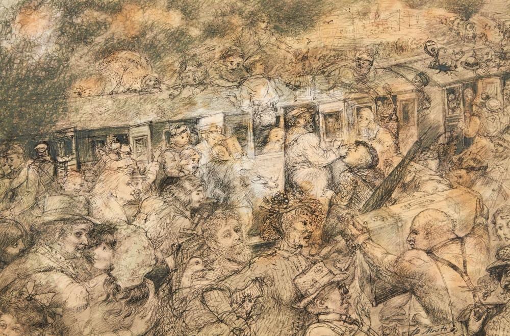 Lucien Philippe Moretti comparable auction result: lucien philippe moretti 1922 2000 quai de gare estampe