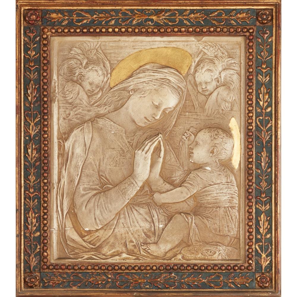 italian parcel gilt plaster relief plaque after desiderio da settignano · Lyon & Turnbull · 2024-02-22 Desiderio Da Settignano comparable auction result: italian parcel gilt plaster relief plaque after desiderio da settignano