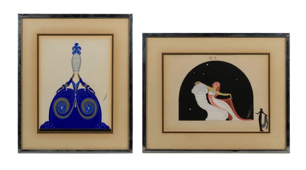 Romain de Tirtoff 'Erte' (Russian / French, 1892-1990) Gouaches sold by Leonard Auction, lot 26 — auction record photograph