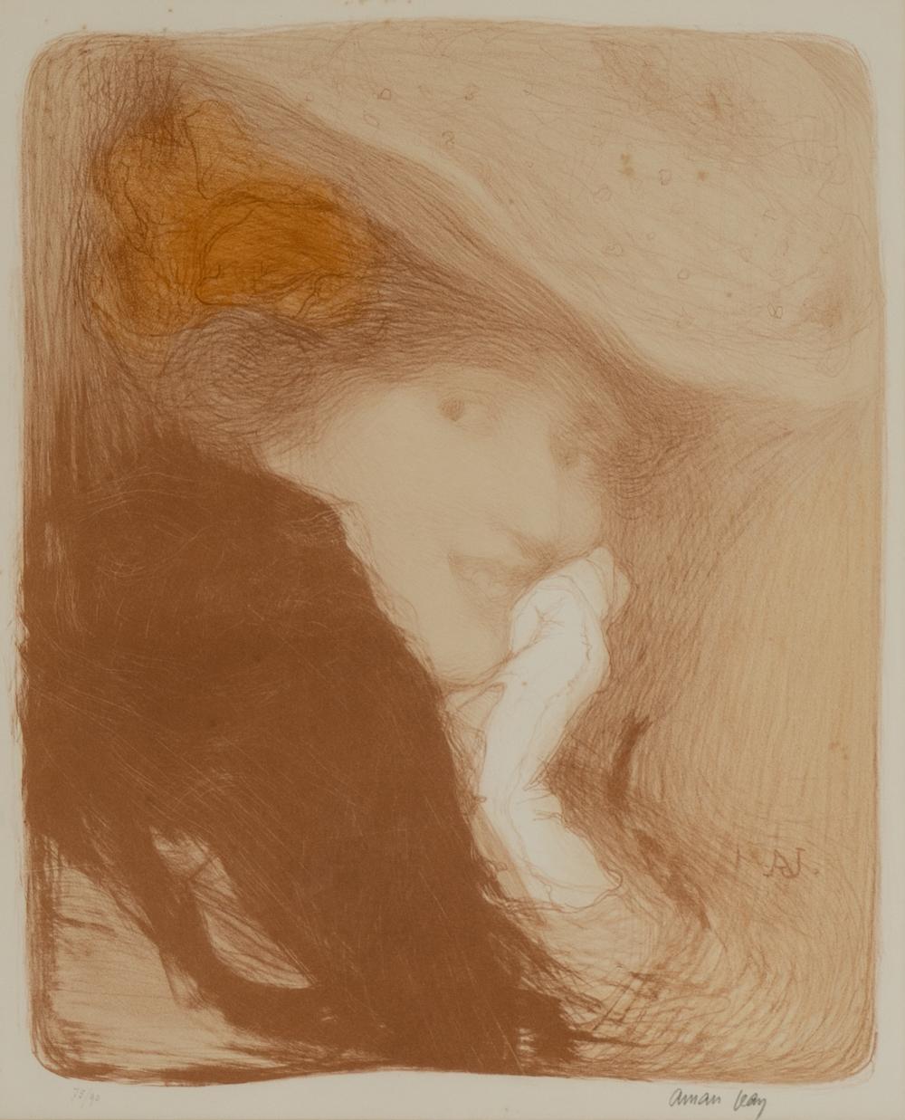 Edmond Aman-Jean comparable auction result: edmond aman jean 1858 60 1936 la rieuse portrait of madame albert besnard