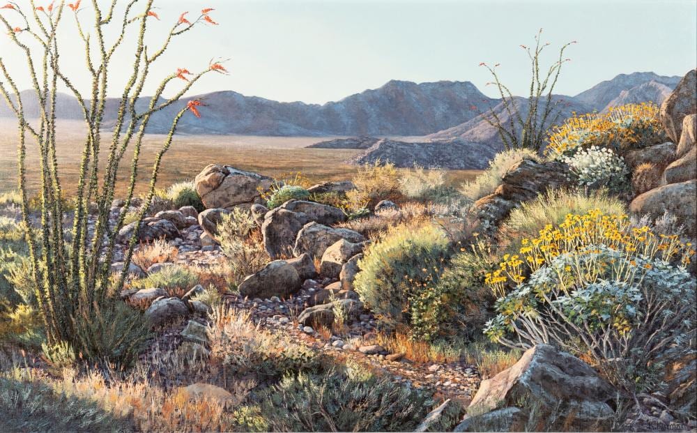 Kerry Kinman comparable auction result: kerry kinman 1946 2008 desert landscape